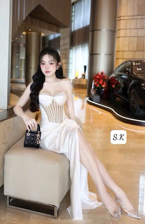 Cup ngực lụa dài