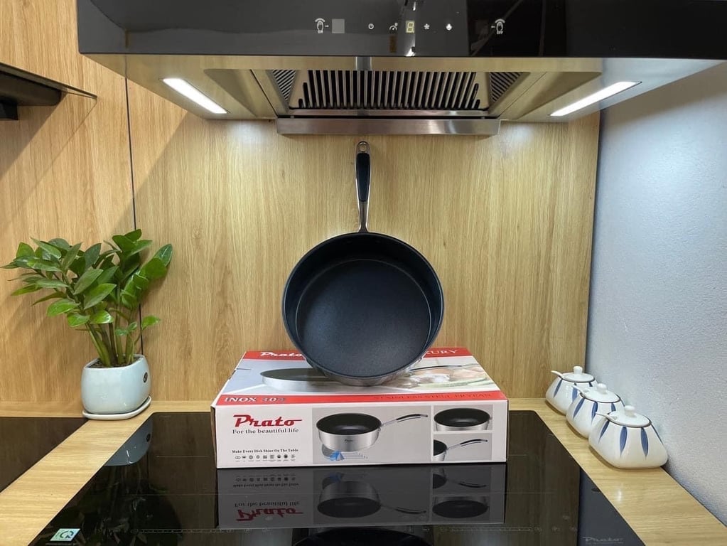 Chảo PRATO Luxury Inox 304 28cm đẹp đốn tim