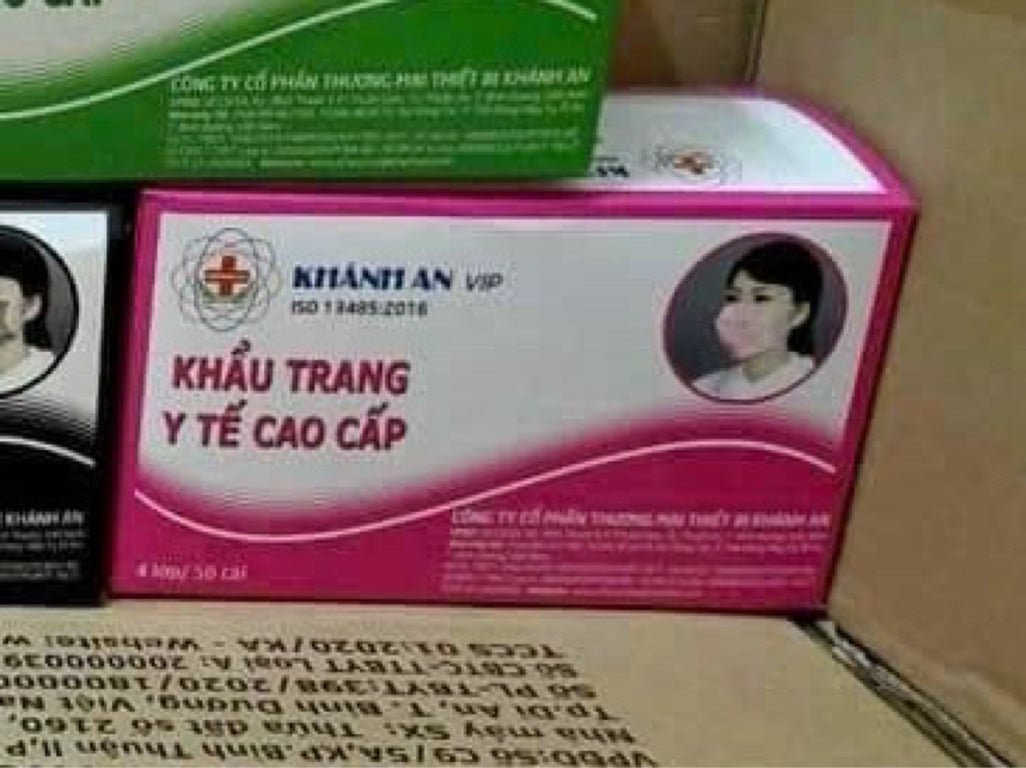 Khẩu trang Khánh an hồng vip t/50h