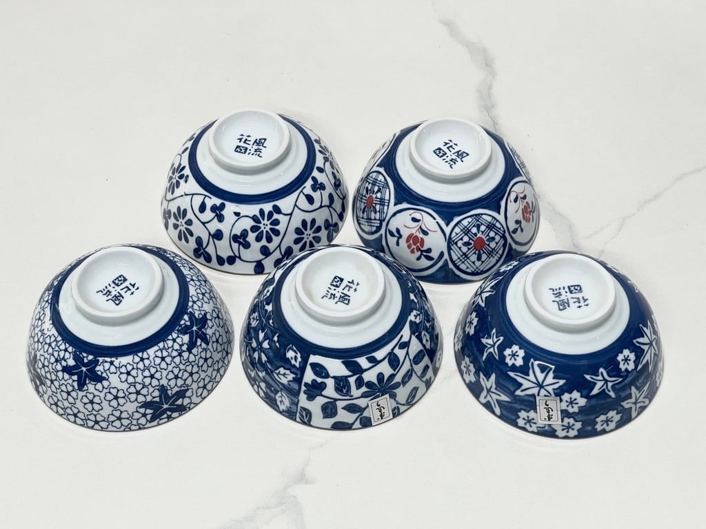 Set 6 bát con sứ ceramic phong cách Nhật Bản