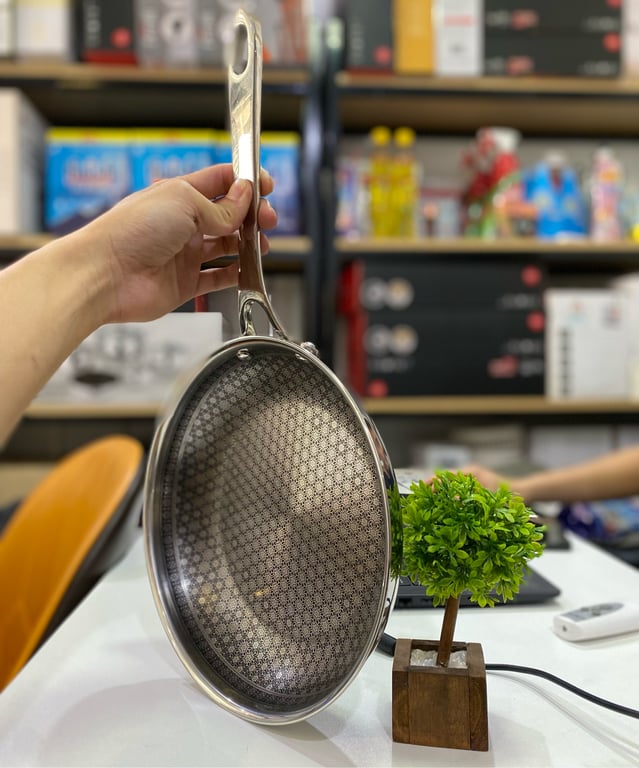 CHẢO SÂU NOON SONG INOX 3 LỚP ĐÁY TỪ CHỐNG DÍNH 2 MẶT KIMS COOK 28cm