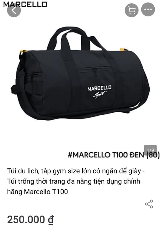 Túi trống vải dù Marcello