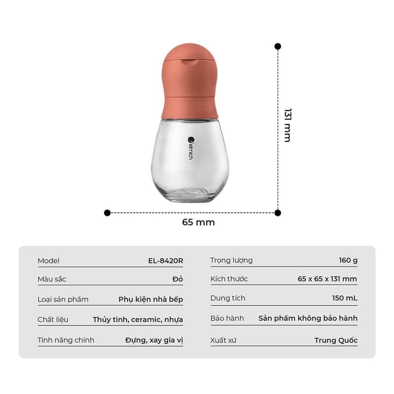 LỌ XAY TIÊU ELMICH 150ml