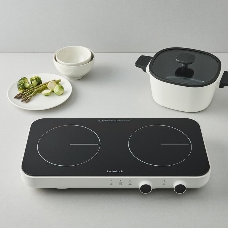 Bếp điện từ đôi LocknLock EJI326WHT màu trắng EJI326WHT