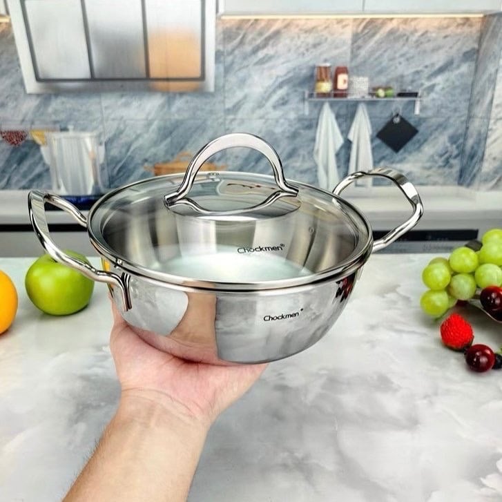 Nồi 2 quai Chockmen 18cm vung kính CKM102