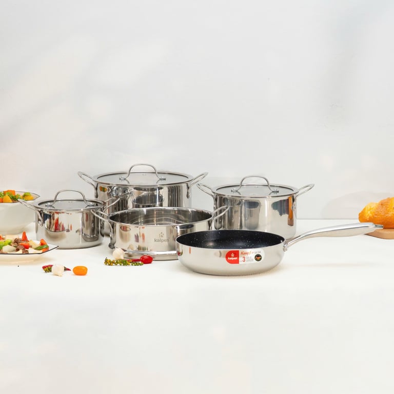 BỘ NỒI CHẢO INOX 3 LỚP LIỀN KHỐI KALPEN KAMPFER KF3