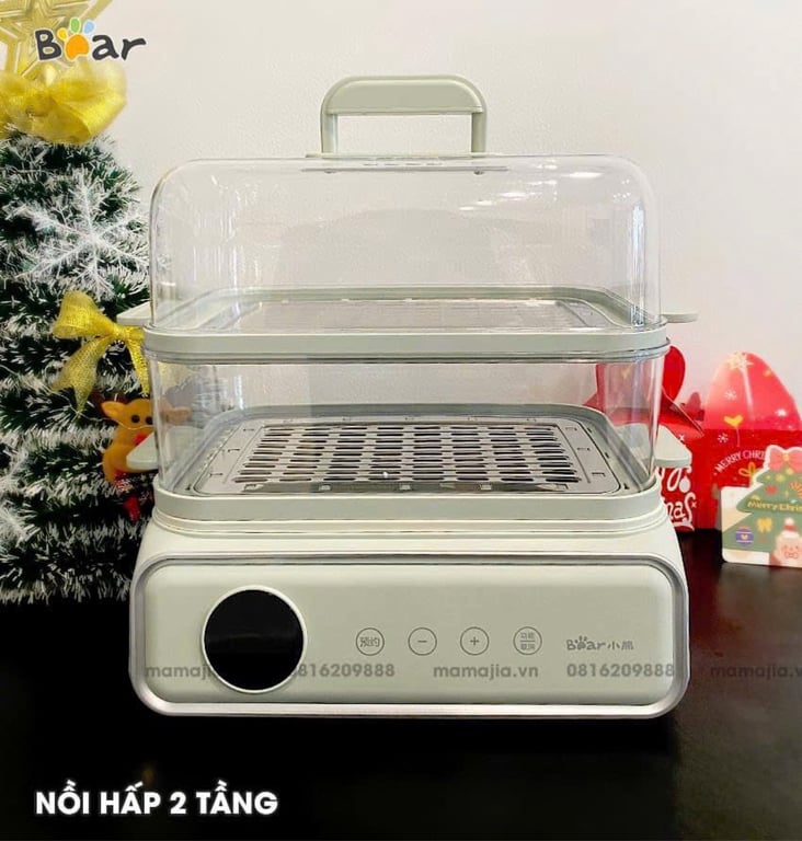 NỒI HẤP ĐIỆN ĐA NĂNG 2 TẦNG 15.5L BEAR DZG-P20W6