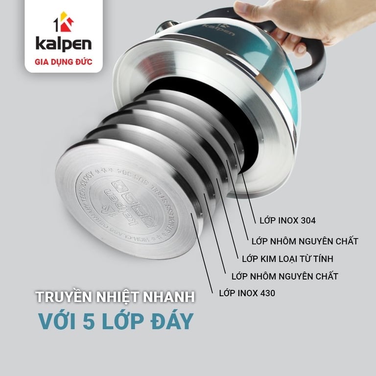 ẤM ĐUN NƯỚC INOX KALPEN KK03 DUNG TÍCH 3L