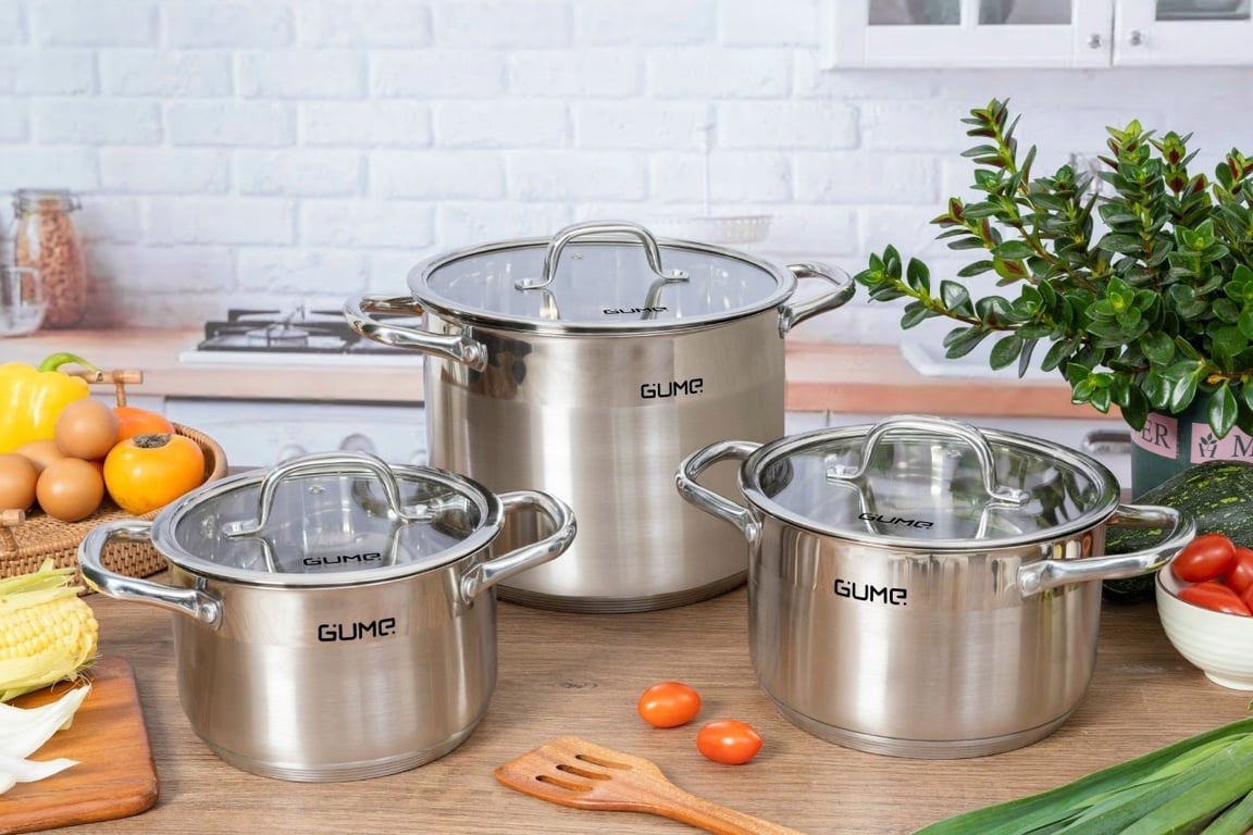 Bộ nồi 3 món Inox 304 Gume PS2201