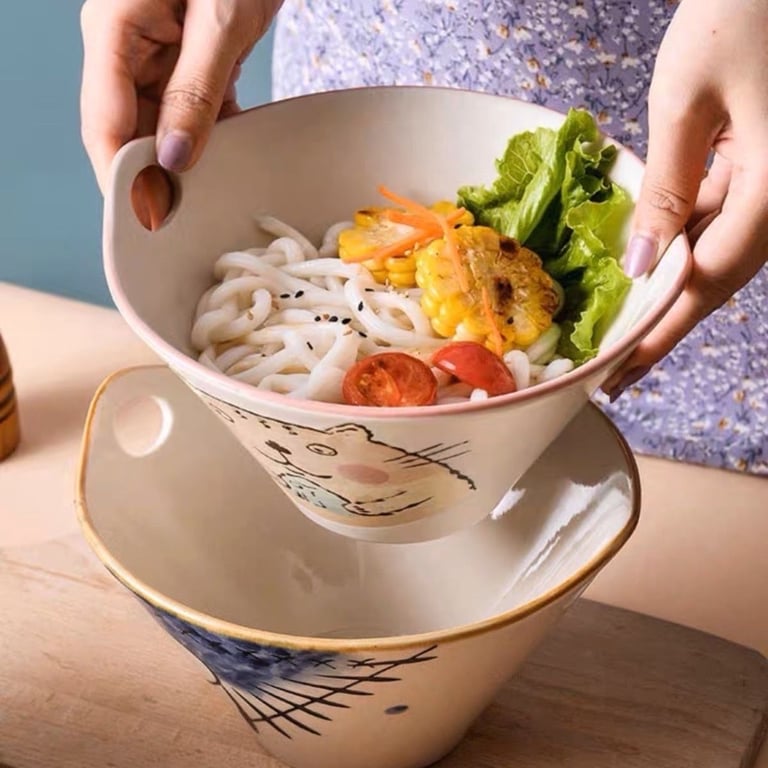 Set 2 Bát tô sâu lòng 800ml gốm sứ cao cấp