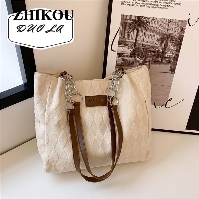 Túi Xách Tote Đeo Vai nhung  Cỡ Lớn