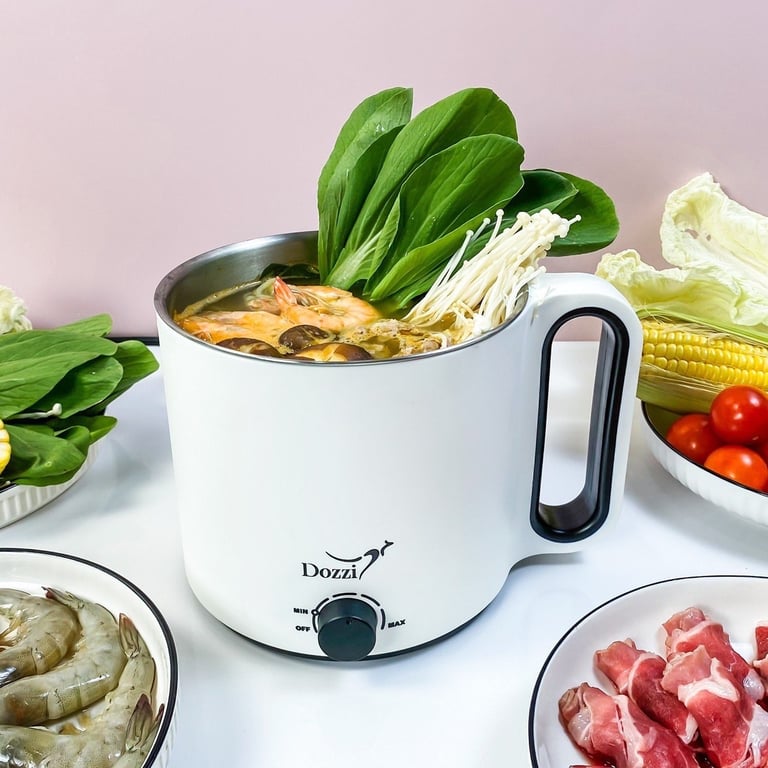 Nồi Lẩu Điện Đa Năng, Ca Nấu Mì Mini Dozzi 1.5L DZE128W