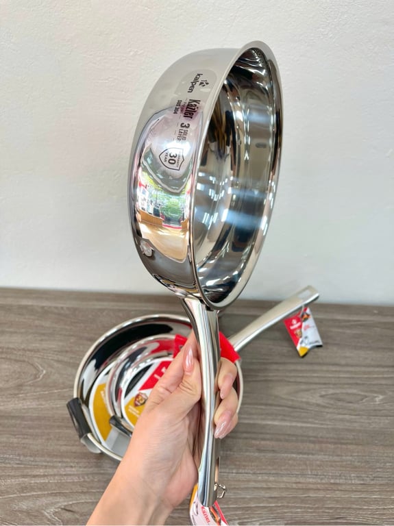 CHẢO INOX 3 LỚP LIỀN KHỐI KALPEN KAZLER 16 20 24CM