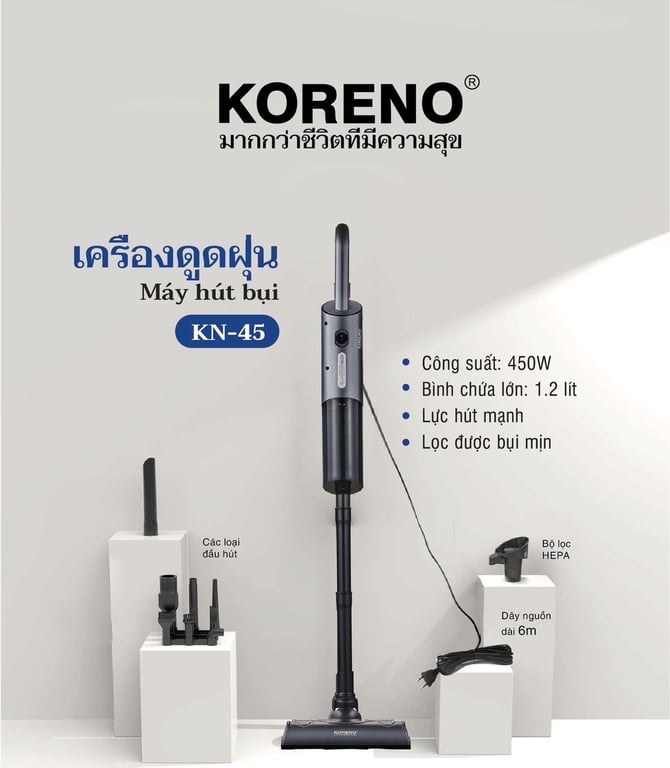 máy hút bụi koreno 𝐌𝐨𝐝𝐞𝐥 𝐊𝐍-𝟒𝟓