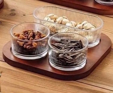 Set_hũ_đựng hạt kèm khay gỗ vintage nắp thỏ siêu xinh