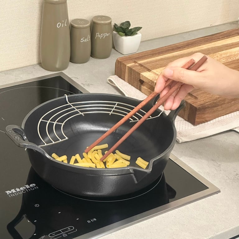 Chảo gang Tempura mỏ chim kèm giá gác Kaiyo