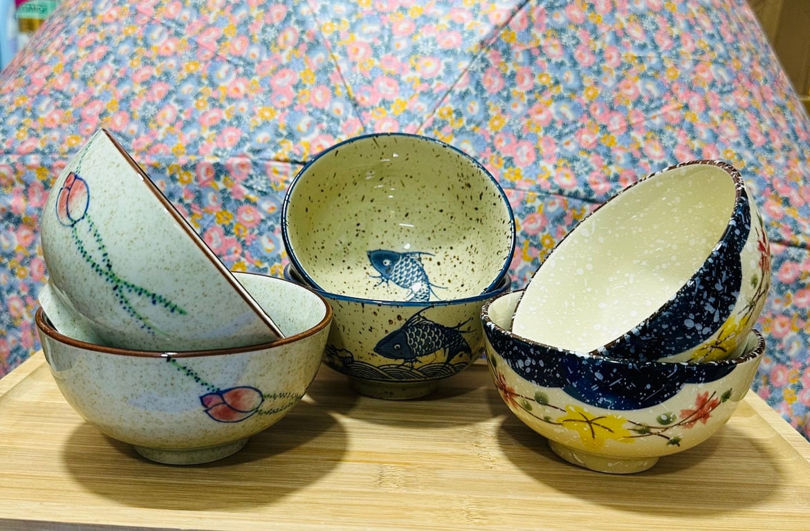 Set 6 bát cơm mẫu hoa văn cổ