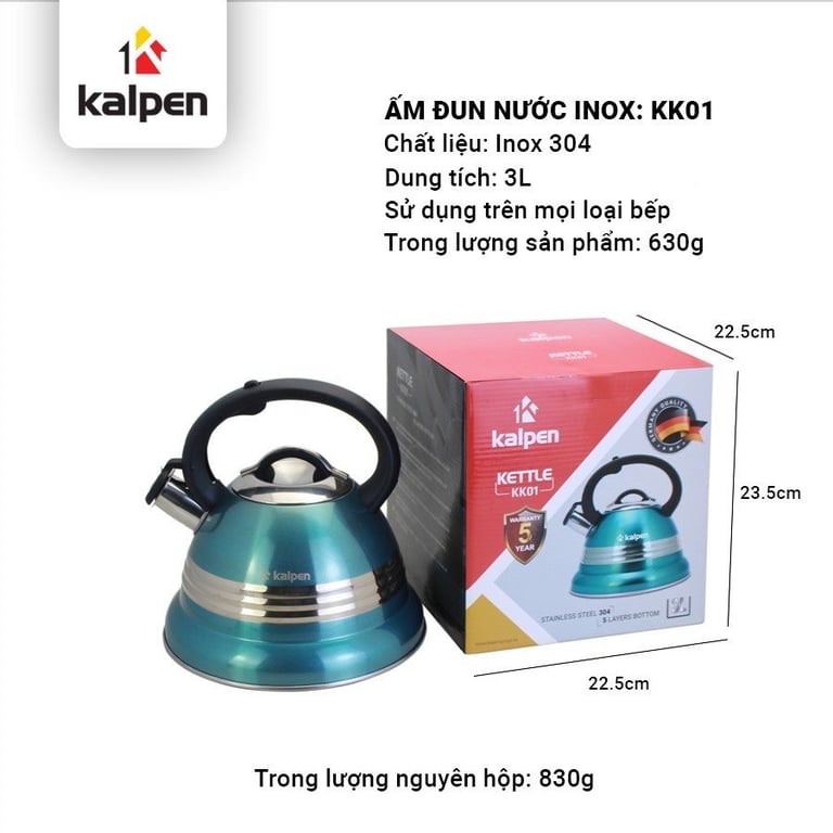 ẤM ĐUN NƯỚC INOX KALPEN KK01 3L