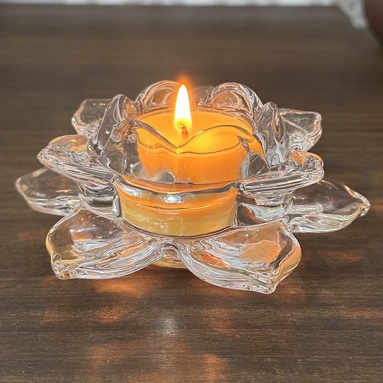 Cốc Đựng Nến Hoa Sen Thủy Tinh