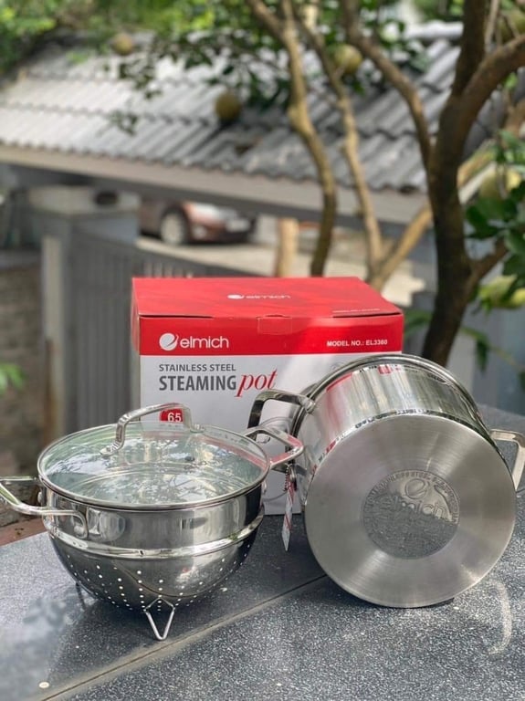 nồi hấp, kèm luộc 26cm  5 đáy elmich