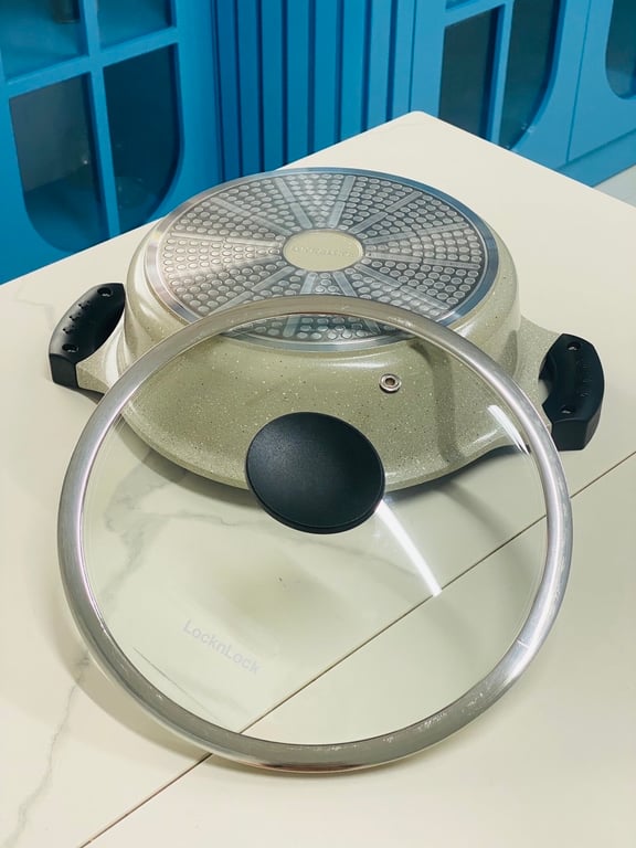 NỒI ĐÁ 7 LỚP STONE 24cm LOCK & LOCK LCA6242D THÀNH THẤP