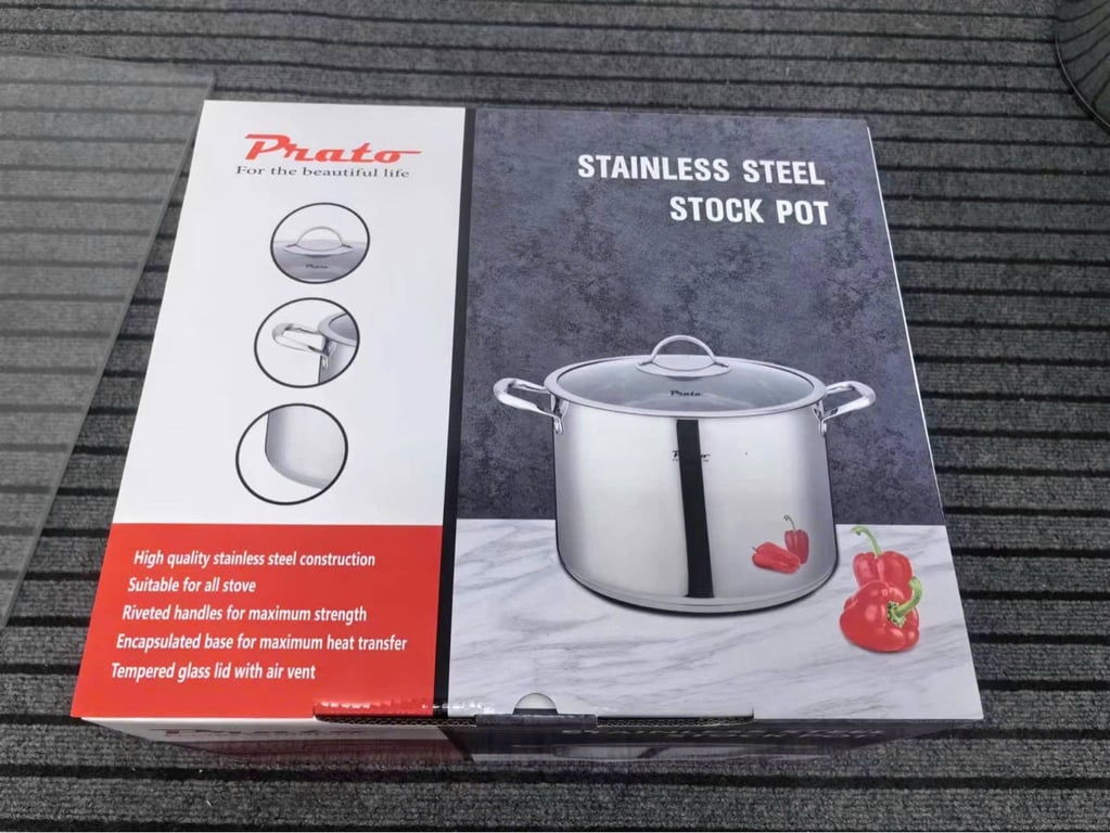 NỒI LUỘC GÀ INOX CAO CẤP 5 ĐÁY TỪ PRATO size 28-30