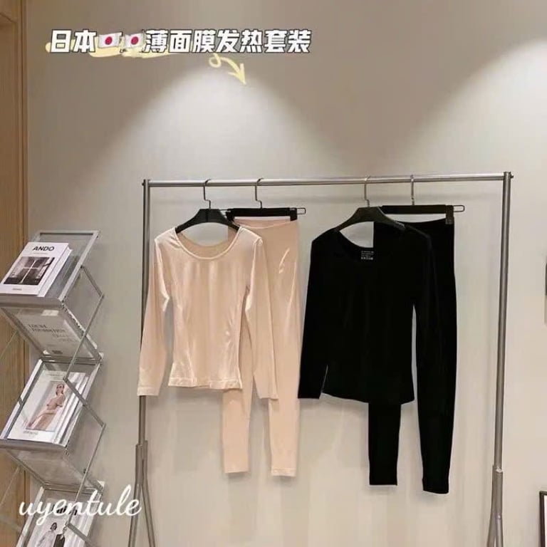 BỘ QUẦN ÁO GIỮ NHIỆT CHO NỮ MẶC Ở NHÀ, MẶC BÊN TRONG CHỐNG RÉT MỎNG NHẸ ÔM SÁT CƠ THỂ SIÊU CO GIÃN