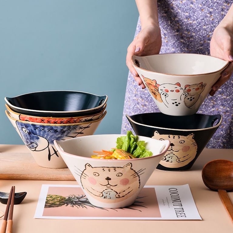 Set 2 Bát tô sâu lòng 800ml gốm sứ cao cấp