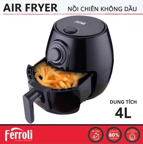 NỒI CHIÊN KHÔNG DẦU FEROLI 4Lít