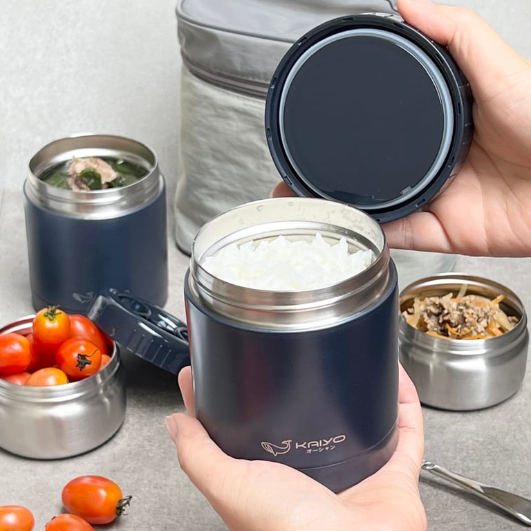 Bộ hộp cơm giữ nhiệt 5 món Kaiyo (4 hộp + 1 túi)