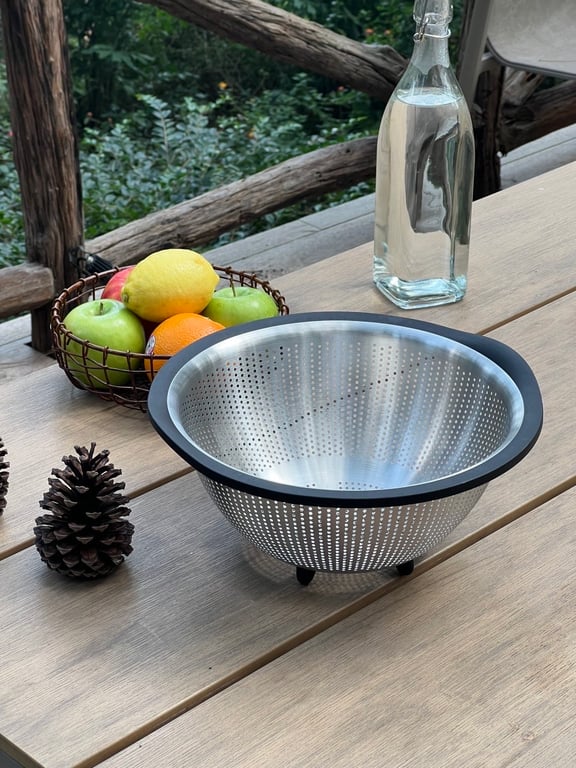 Rổ inox cao cấp có chân Kaiyo 29cm