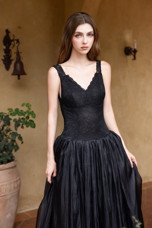 Đầm ren co giãn hở lưng brand G.U