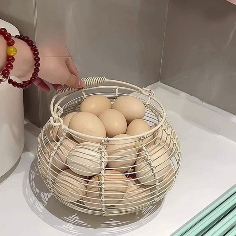 RK755 - GIỎ TRỨNG THÉP VINTAGE ĐAN THỦ CÔNG