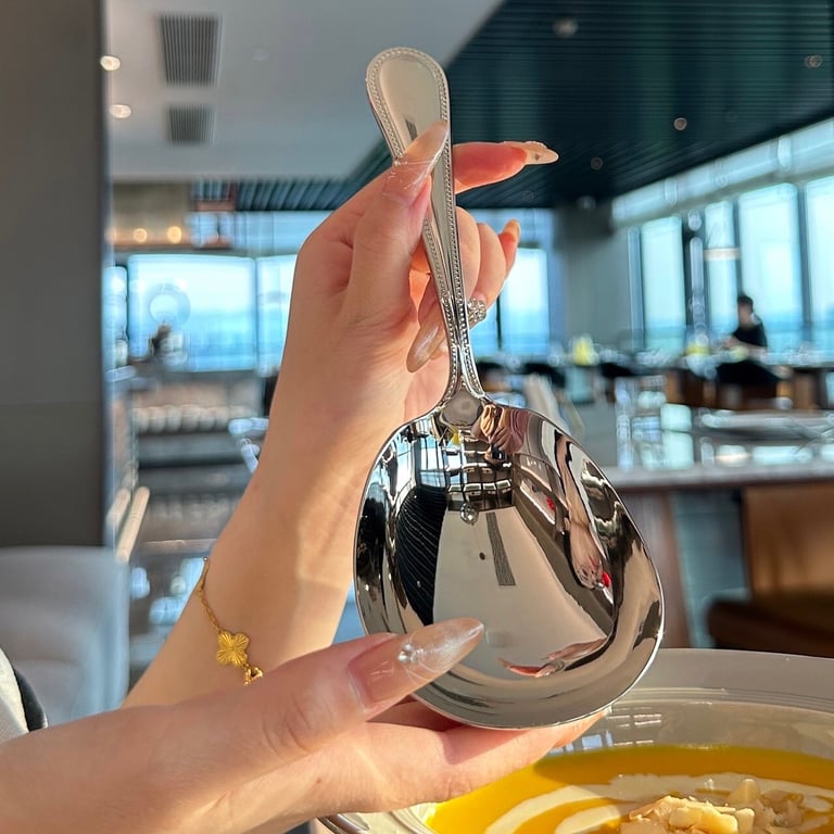 CKM147 - Muôi canh 23cm bản to inox 316