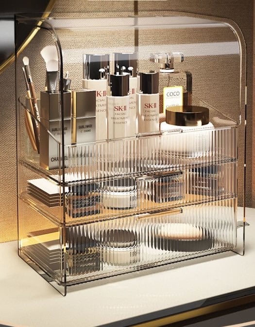 Tủ Kệ Trang Điểm Để Mỹ Phẩm, Nước Hoa 3 Tầng loại 37*31*20cm #HK44