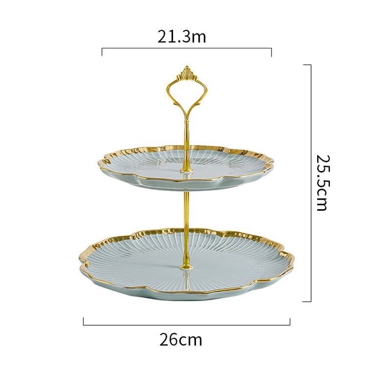Khay để bánh kẹo, mứt tết chất liệu gốm sứ khung kim loại sang trọng - VS340