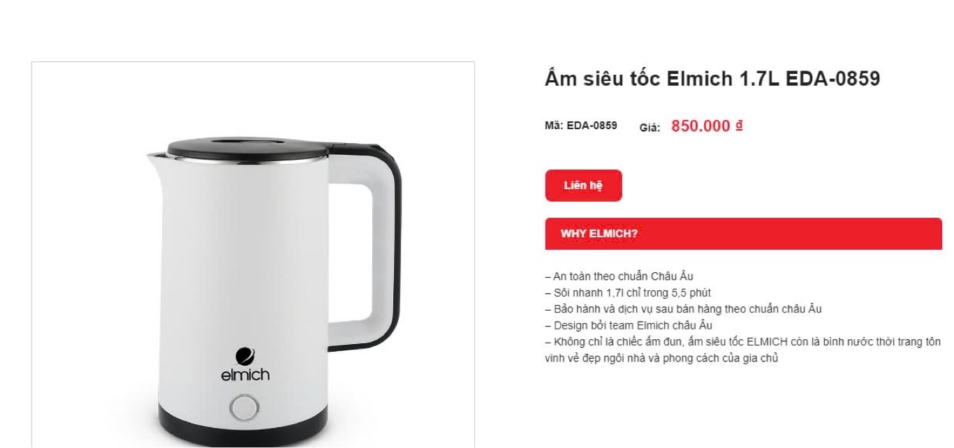 ẤM SIÊU TỐC ELMICH 1.7L EDA-0859