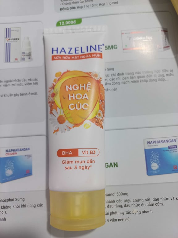 Srm HAZELINE vàng giảm mụn lớn