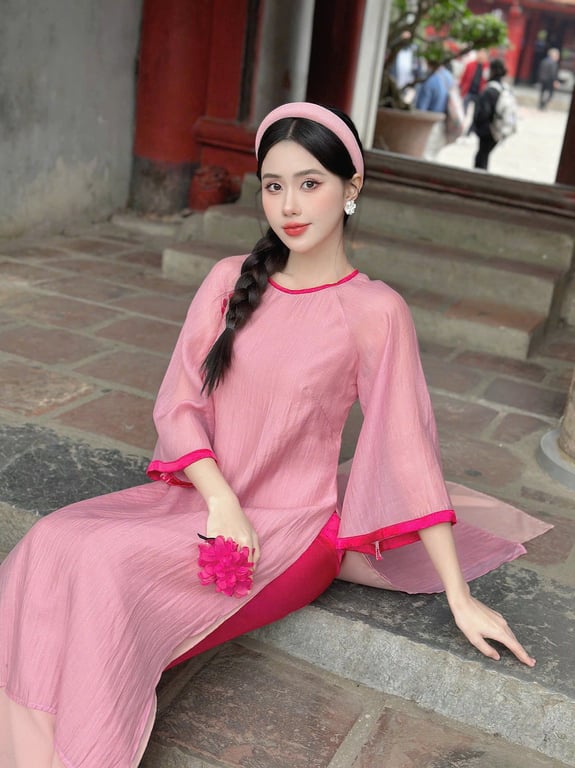 AD 4 tà cổ tròn - hồng