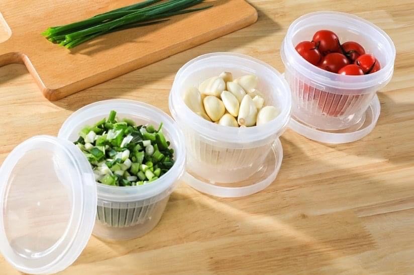 Hộp nhựa đựng thực phẩm hai lớp tiện ích Nakaya Nhật Bản