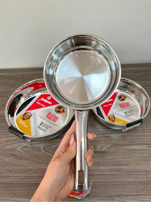 CHẢO INOX 3 LỚP LIỀN KHỐI KALPEN KAZLER 16 20 24CM