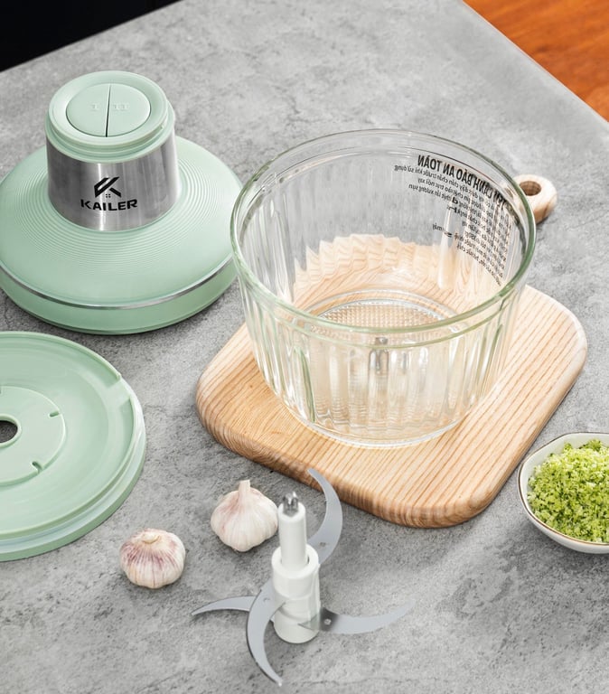 MÁY XAY THỊT KAILER CỐI THỦY TINH KL-006 ÊM - XỊN - MỊN