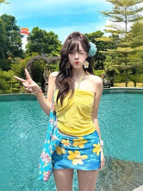 Set croptop 2 dây kèm chân váy chữ A