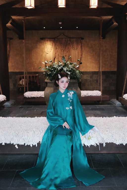 AD 6 tà lót gấm voan tơ xanh S/M