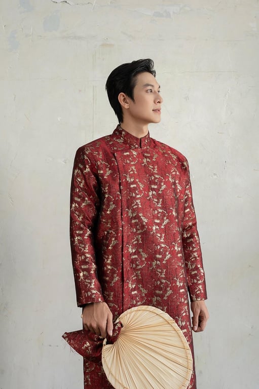 ADN Oao gấm loang - đỏ M/L/XL/XXL/XXXL