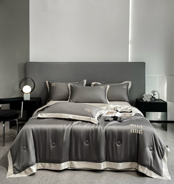 Bộ chăn ga vỏ gối 4 món phi lụa hè thu 2024 Min Min