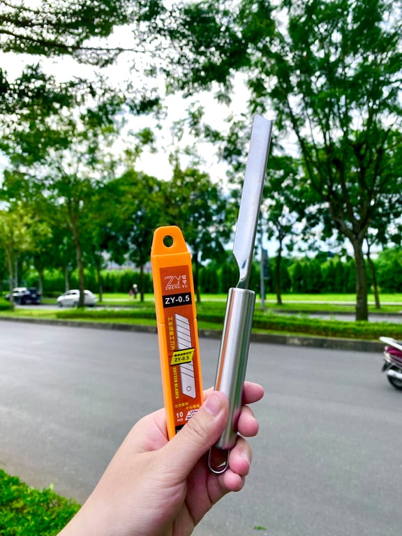 DAO CẠO LÔNG BẰNG INOX KÈM 10 LƯỠI DAO THAY THẾ