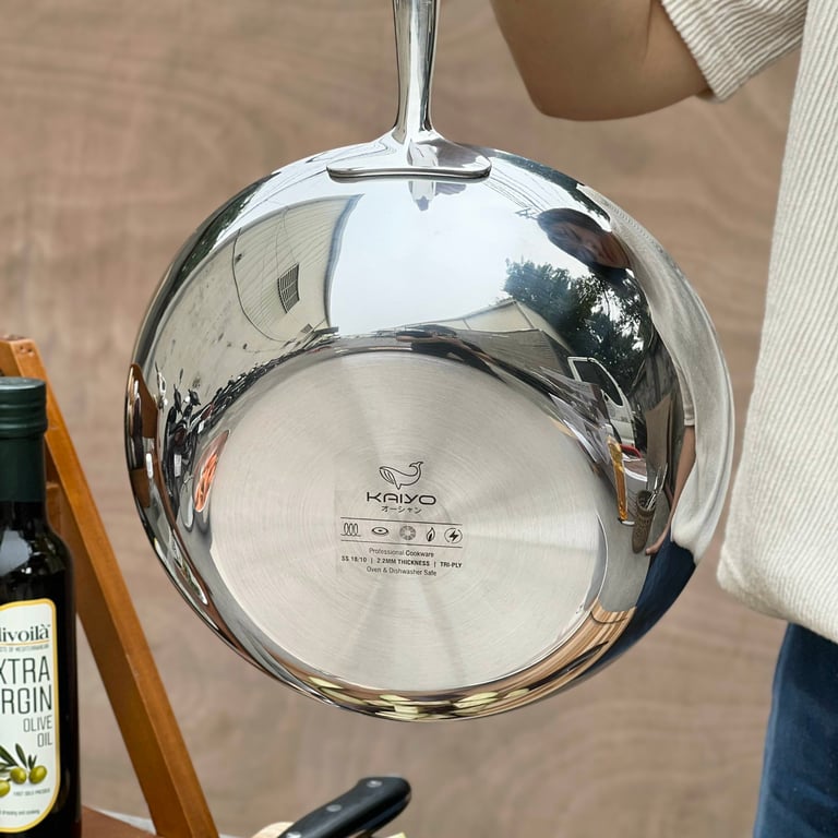 CHẢO ĐÚC INOX NGUYÊN KHỐI 3 LỚP KAIYO (16-18-20cm)
