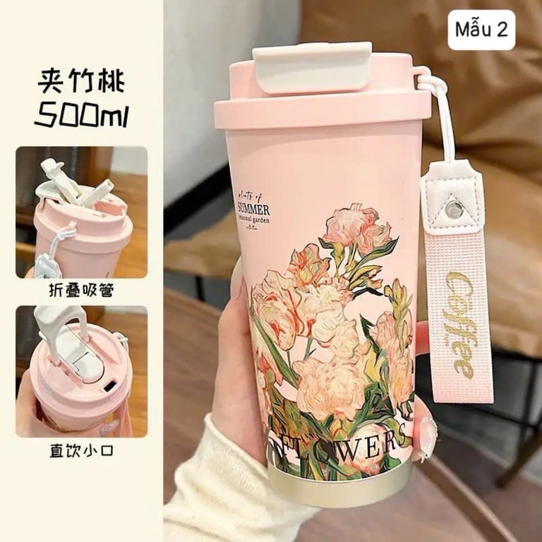 CỐC GIỮ NHIỆT HOA LÁ CÀNH