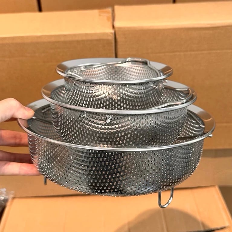 RỔ HẤP INOX 304 CÓ QUAI size 22-24